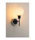 Plattsburgh Switched Wall Light 1 Light E14 IP44 15cm Round Speckled Glass Shade Satin Nickel White & Satin Black-3