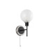 Plattsburgh Switched Wall Light 1 Light E14 IP44 15cm Round Speckled Glass Shade Satin Nickel White & Satin Black-4