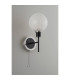 Plattsburgh Switched Wall Light 1 Light E14 IP44 15cm Round Speckled Glass Shade Satin Nickel White & Satin Black-7
