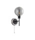 Plattsburgh Switched Wall Light E14 IP44 15cm Round Textured Smooth/Ribbed Shade Satin Nickel Smoke Plated/Satin Black-4