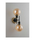 Plattsburgh Switched Wall Light 2 Light E14 IP44 15cm Round Glass Shade Brass Amber Plated & Satin Black-7