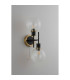 Plattsburgh Switched Wall Light 2 Light E14 IP44 15cm Round Glass Shade Brass Clear & Satin Black-6