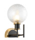 Plattsburgh Switched Wall Light 2 Light E14 IP44 15cm Round Dimpled Glass Shade Brass Clear & Satin Black-5