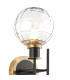 Plattsburgh Switched Wall Light 2 Light E14 IP44 15cm Round Textured Melting Glass Shade Brass Clear & Satin Black-5