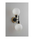 Plattsburgh Switched Wall Light 2 Light E14 IP44 15cm Round Glass Shade Brass Opal & Satin Black-7