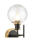 Plattsburgh Switched Wall Light 2 Light E14 IP44 15cm Round Ribbed Glass Shade Brass Clear & Satin Black-5