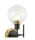 Plattsburgh Switched Wall Light 2 Light E14 IP44 15cm Round Segment Glass Shade Brass Clear & Satin Black-5