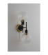 Plattsburgh Switched Wall Light 2 Light E14 IP44 15cm Round Segment Glass Shade Brass Clear & Satin Black-7