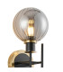 Plattsburgh Switched Wall Light 2 Light E14 IP44 15cm Round Segment Glass Shade Brass Smoke Plated & Satin Black-5