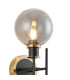 Plattsburgh Switched Wall Light 2 Light E14 IP44 15cm Round Glass Shade Brass Smoke Plated & Satin Black-5