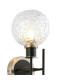 Plattsburgh Switched Wall Light Twin E14 IP44 15cm Round Textured Crumple Glass Shade Satin Nickel Clear & Satin Black-5