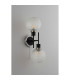 Plattsburgh Switched Wall Light 2x E14 IP44 15cm Textured Diamond Pattern Glass Shade Satin Nickel Clear & Satin Black-7
