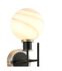 Plattsburgh Switched Wall Light Twin E14 IP44 15cm Round White & Grey Marble Effect Glass Shade Satin Nickel & Satin Black-5