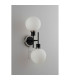 Plattsburgh Switched Wall Light 2 Light E14 IP44 15cm Round Glass Shade Satin Nickel Opal & Satin Black-7