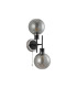 Plattsburgh Switched Wall Light 2 Light E14 IP44 15cm Round Segment Glass Shade Satin Nickel Smoke Plated & Satin Black-4
