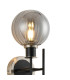 Plattsburgh Switched Wall Light 2 Light E14 IP44 15cm Round Segment Glass Shade Satin Nickel Smoke Plated & Satin Black-5