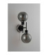 Plattsburgh Switched Wall Light 2 Light E14 IP44 15cm Round Segment Glass Shade Satin Nickel Smoke Plated & Satin Black-7