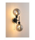 Plattsburgh Switched Wall Light 2 Light E14 IP44 15cm Round Glass Shade Satin Nickel Smoke Plated & Satin Black-3