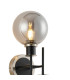 Plattsburgh Switched Wall Light 2 Light E14 IP44 15cm Round Glass Shade Satin Nickel Smoke Plated & Satin Black-5