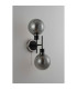Plattsburgh Switched Wall Light 2 Light E14 IP44 15cm Round Glass Shade Satin Nickel Smoke Plated & Satin Black-7