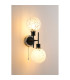 Plattsburgh Switched Wall Light 2 Light E14 IP44 15cm Round Speckled Glass Shade Satin Nickel White & Satin Black-3
