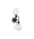 Plattsburgh Switched Wall Light 2 Light E14 IP44 15cm Round Speckled Glass Shade Satin Nickel White & Satin Black-4