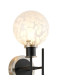Plattsburgh Switched Wall Light 2 Light E14 IP44 15cm Round Speckled Glass Shade Satin Nickel White & Satin Black-5