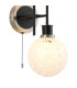 Plattsburgh Switched Wall Light 2 Light E14 IP44 15cm Round Speckled Glass Shade Satin Nickel White & Satin Black-6