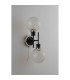 Plattsburgh Switched Wall Light 2 Light E14 IP44 15cm Round Speckled Glass Shade Satin Nickel White & Satin Black-7