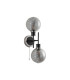 Plattsburgh Switched Wall Light 2x E14 IP44 15cm Round Textured Smooth/Ribbed Shade Satin Nickel Smoke Plated/Satin Black-4