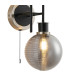 Plattsburgh Switched Wall Light 2x E14 IP44 15cm Round Textured Smooth/Ribbed Shade Satin Nickel Smoke Plated/Satin Black-6