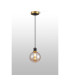 Plattsburgh 1.3m Pendant 1 Light E14 IP44 15cm Round Glass Shade Brass Amber Plated & Satin Black-3