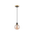 Plattsburgh 1.3m Pendant 1 Light E14 IP44 15cm Round Glass Shade Brass Amber Plated & Satin Black-5
