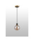 Plattsburgh 1.3m Pendant 1 Light E14 IP44 15cm Round Glass Shade Brass Amber Plated & Satin Black-8