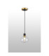 Plattsburgh 1.3m Pendant 1 Light E14 IP44 15cm Round Glass Shade Brass Clear & Satin Black-3