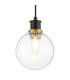 Plattsburgh 1.3m Pendant 1 Light E14 IP44 15cm Round Glass Shade Brass Clear & Satin Black-7