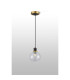 Plattsburgh 1.3m Pendant 1 Light E14 IP44 15cm Round Glass Shade Brass Clear & Satin Black-8
