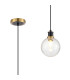 Plattsburgh 1.3m Pendant 1 Light E14 IP44 15cm Round Crackled Glass Shade Brass Clear & Satin Black-1