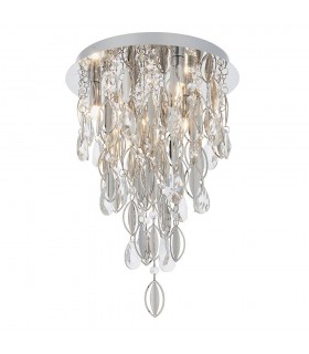 3 Light Flush Light Chrome Plate & Clear Crystal, G9 - 1