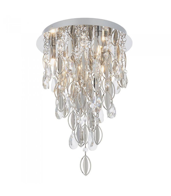 3 Light Flush Light Chrome Plate & Clear Crystal, G9 - 1