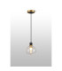 Plattsburgh 1.3m Pendant 1 Light E14 IP44 15cm Round Crackled Glass Shade Brass Clear & Satin Black-3