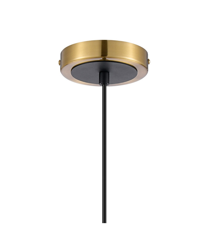 Plattsburgh 1.3m Pendant 1 Light E14 IP44 15cm Round Crackled Glass Shade Brass Clear & Satin Black-6