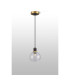 Plattsburgh 1.3m Pendant 1 Light E14 IP44 15cm Round Crackled Glass Shade Brass Clear & Satin Black-8