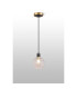 Plattsburgh 1.3m Pendant 1 Light E14 IP44 15cm Round Textured Crumple Glass Shade Brass Clear & Satin Black-3