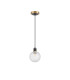 Plattsburgh 1.3m Pendant 1 Light E14 IP44 15cm Round Textured Crumple Glass Shade Brass Clear & Satin Black-5