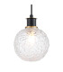 Plattsburgh 1.3m Pendant 1 Light E14 IP44 15cm Round Textured Crumple Glass Shade Brass Clear & Satin Black-7