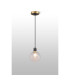 Plattsburgh 1.3m Pendant 1 Light E14 IP44 15cm Round Textured Diamond Pattern Glass Shade Brass Clear & Satin Black-3