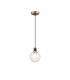 Plattsburgh 1.3m Pendant 1 Light E14 IP44 15cm Round Textured Diamond Pattern Glass Shade Brass Clear & Satin Black-4