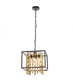 4 Light Ceiling Pendant Matt Black & Matt Gold, E14 - 1