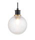 Plattsburgh 1.3m Pendant 1 Light E14 IP44 15cm Round Textured Diamond Pattern Glass Shade Brass Clear & Satin Black-7